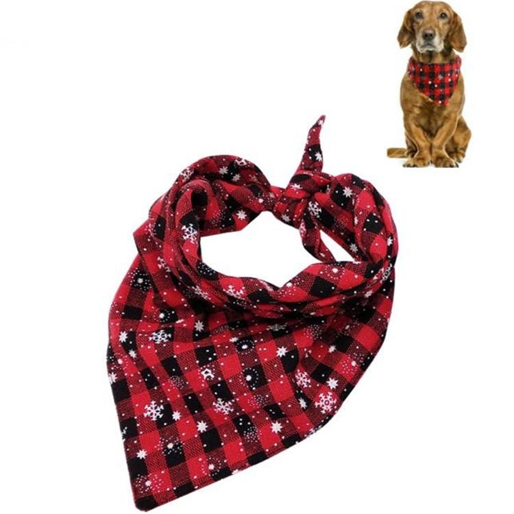 Pet Triangle Towel Christmas Snowflake Dog Saliva Towel - Size L - Blue Cart Online