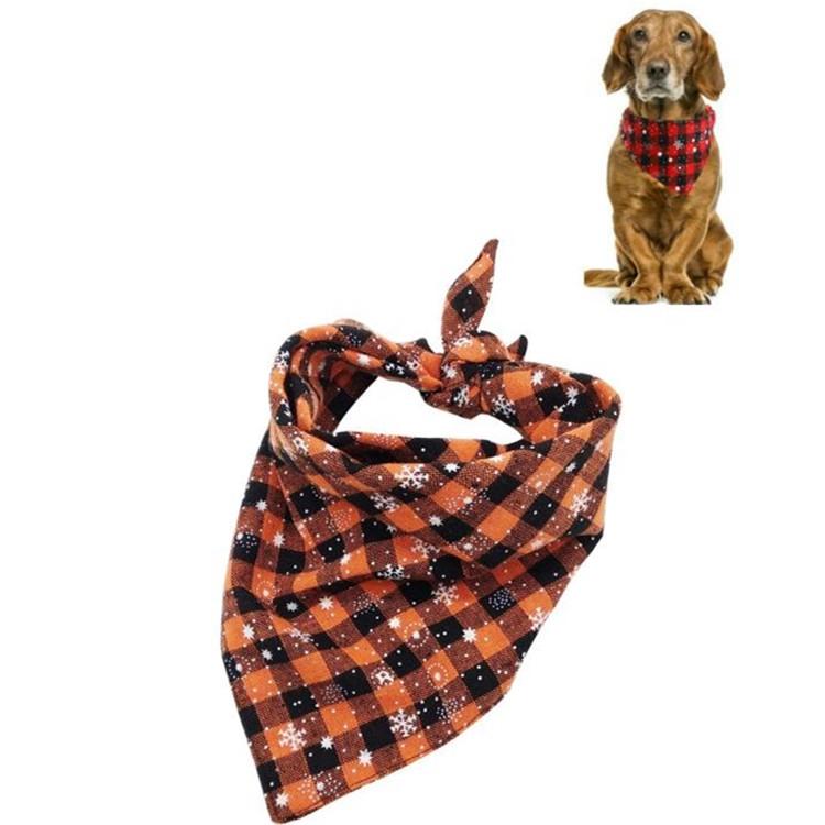 Pet Triangle Towel Christmas Snowflake Dog Saliva Towel - Size L - Blue Cart Online