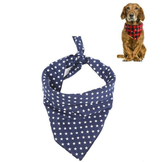 Pet Triangle Towel Christmas Snowflake Dog Saliva Towel - Size L - Blue Cart Online